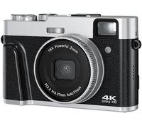 Fotocamera digitale INF 4K/48MP/Zoom 16X/Autofocus/Mirino/Anti-vibrazione, 48 megapixel, Nero