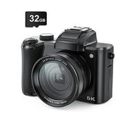 Fotocamera digitale 5K con doppia fotocamera anteriore posteriore, autofocus, anti-shake - Nouvo