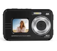 Fotocamera subacquea impermeabile 48MP/4K/zoom 16x/doppio schermo/messa a fuoco automatica Black - Nouvo