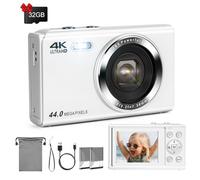 Fotocamera Digitale, LAMA 1080P HD 44MP Fotocamera Digitale per Bambini, Schermo LCD da 2,4" Fotocamera Compatta con Zoom Digitale 16X, Mini Fotocamera Vlogging per Bambini, Studenti