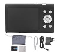 Fotocamera Digitale • Messa a Fuoco Automatica 4K • Fotocamera per Vlogging • 48MP • Zoom Digitale 16X • Anti-vibrazione • YouTube • Portatile • Compatta • (BLACK)