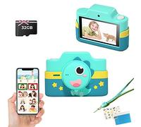 Fotocamera Digitale per Bambini, 48 MP, 1080P, WiFi, Schermo Touch da 3 Pollici, Scheda TF, Cordino, Doppia Fotocamera
