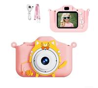 Fotocamera digitale per bambini con doppia fotocamera da 48 MP, video 1080p, lettore MP3, giochi di puzzle e 28 cornici creative per imparare ed esplorare il divertimento (rosa)