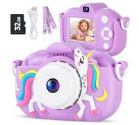 Fotocamera digitale per bambini dai 3 agli 8 anni, fotocamera per bambini 1080P per bambini con scheda SD da 32 GB, giocattoli per bambine dai 6 agli 8 anni, regali di compleanno di Natale per bambini