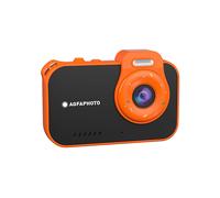 AgfaPhoto Realikids Cam Waterproof 2 - Fotocamera per bambini impermeabile da 12 MP, video HD, modalità selfie, filtri e cornici, giochi integrati, batteria al litio, nera