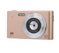 Fotocamera Digitale per Fotografia, Fotocamera per Vlogging 4K 48MP con Zoom 16x, Fotocamera da Viaggio Compatta Anti-Vibrazione da 2,4 Pollici con Flash (GOLD)