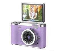 Fotocamera digitale per studenti con video 4K, imaging 48MP, zoom digitale 8x, rilevamento volti, scatto continuo e schermo flip (nero)