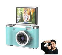 Fotocamera digitale pieghevole 4K con schermo per studenti, punta e scatta con scheda TF da 32 GB, fotocamera portatile FHD 48 MP 4K, fotocamera digitale con zoom 8X anti-shake con schermo flip (verde