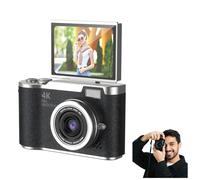 Fotocamera digitale pieghevole 4K con schermo per studenti, punta e scatta con scheda TF da 32 GB, fotocamera portatile FHD 48 MP 4K, fotocamera digitale con zoom 8X, anti-vibrazione, con schermo flip