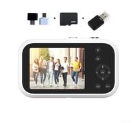 Fotocamera digitale portatile 4K, videocamera da 48 MP con schermo IPS da 2,8 pollici, fotocamera CCD per studenti con zoom 16X, telecamera per schede entry-level per regali fotografici (bianco 32G)