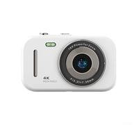 Fotocamera digitale portatile 4K, videocamera da 48 MP con schermo IPS da 2,8 pollici, fotocamera CCD per studenti con zoom 16X, telecamera per schede entry-level per regali fotografici (bianco)