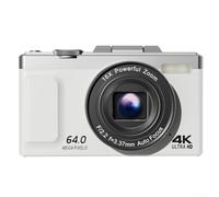 Fotocamera digitale retrò 4K per vlogging, fotocamera da 64 MP UHD per vlogging con zoom 16X e schermo flip a 180°, per bambini, adolescenti, principianti (bianco)