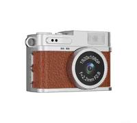 Fotocamera digitale retrò, video HD 1080p, design portatile con collana, grandangolo di 70 gradi, dimensioni compatte del pollice per studenti (marrone chiaro)