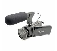 Fotocamera digitale risoluzione 16MP con microfono esterno, zoom 16x, supporta schede fino a 128GB, registrazione video in risoluzioni multiple per un uso flessibile (nero)