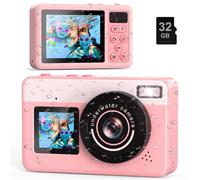 Fotocamera digitale subacquea, fotocamera impermeabile, fotocamera galleggiante da 3 m per snorkeling, surf, nuoto e kayak, selfie a doppio schermo, autofocus, zoom 18x, luce di riempimento, scheda da