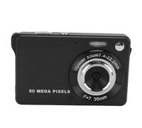 Fotocamera Digitale Tascabile Compatta 50MP 1080P HD Schermo TFT da 2,8 Pollici, Zoom 16X, Automatica con Flash LED Perfetta per la Fotografia di Viaggio (BLACK)