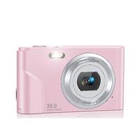 Fotocamera digitale Vlogging Fotocamera Zoom Schermo LCD Mini fotocamere portatili compatte for studenti, adolescenti Telecamera HD (Color : Pink)