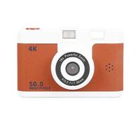 Fotocamera Digitale Wireless 2.4 HD IPS 1080P 50MP con Doppio Obiettivo, Zoom Digitale 16X, Anti-vibrazione, MP3, Giochi, per Fotografia Ed Esperienza Superiori (BROWN)