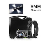 Fotocamera for endoscopio a doppia lente con 5 pollici IPS LCD. Monitorare la fotocamera ispezione del borescopio impermeabile industriale con 6 PORTATO Toolbox. per Fognature(1m,8mm Three lens)