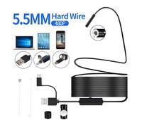 Fotocamera for endoscopio da 5,5 mm 7mm flessibile IP67. Micro impermeabile USB Telecamera di ispezione Type-C PC 6 LED. Regolabile per Condotte Fognarie(1m,5.5mm)