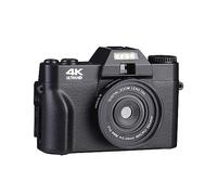 Fotocamera Fotografica Digitale Compatta 4K WIFI Web Cam Vlog Videoregistratore Videocamera Da 48 MP Obiettivo Macro Con Schermo Ribaltabile Da 3" Telecamera HD (Size : NO TF Card, Color : With len