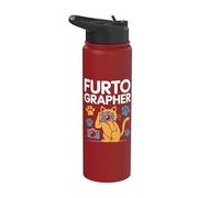 Fotocamera Furtographer Cat Paw Prints Fun Stainless Steel Insulated Water Bottle