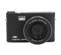 Fotocamera HD 4K con Alta Risoluzione Digitale da 64 MP, Zoom Ottico 18X, Interfaccia Touchscreen LCD 3.0 Intuitiva per Streaming Live, Webcasting e Ing (BLACK)