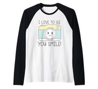 Fotocamera I Love To See You Smile Maglia con Maniche Raglan