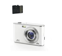 Fotocamera digitale 4K 48MP Zoom 16x Webcam con scheda di memoria da 32 GB Silver - Nouvo