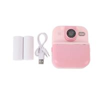 Fotocamera Istant Print 48MP Foto 1080p Video 2.4 Nella schermata IPS Portable Camera da 1200 mAh Supporto Music Games Gioca con lente rotante a 180 gradi (Rosa)