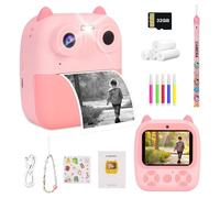 FOTOCAMERA ISTANTANEA BAMBINI DIGITALE HD 1080P 4 ROTOLI SCHEDA SD DOPPIA LENTE