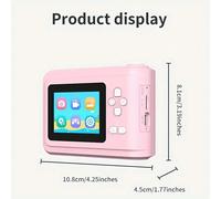 Fotocamera istantanea per bambini, fotocamera digitale portatile per l'intrattenimento, con obiettivo 48MP e corda per appenderla, registrazione video 1080P, per giocare/riprodurre musica e video 1. [