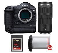Fotocamera mirrorless Canon EOS R3 + RF 100-400mm f/5.6-8 IS USM + 1 SanDisk 256GB Extreme PRO CFexpress Type B + 3 Canon LP-E19 + Ebook 20 consigli per foto che colpiscono - Nouvo