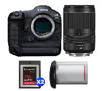 Fotocamera mirrorless Canon EOS R3 + RF 24-240mm f/4-6.3 IS USM + 2 SanDisk 256GB Extreme PRO CFexpress Type B + Canon LP-E19 + Ebook 20 consigli per foto che colpiscono - Nouvo