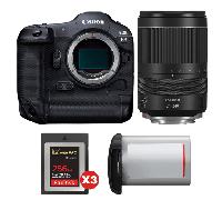 Fotocamera mirrorless Canon EOS R3 + RF 24-240mm f/4-6.3 IS USM + 3 SanDisk 256GB Extreme PRO CFexpress Type B + Canon LP-E19 + Ebook 20 consigli per foto che colpiscono - Nouvo