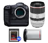 Fotocamera mirrorless Canon EOS R3 + RF 70-200mm f/2.8 L IS USM + 2 SanDisk 256GB Extreme PRO CFexpress Type B + Canon LP-E19 + Ebook 20 consigli per foto che colpiscono - Nouvo