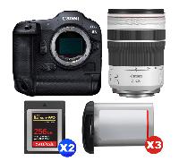 Fotocamera mirrorless Canon EOS R3 + RF 70-200mm f/4 L IS USM + 2 SanDisk 256GB Extreme PRO CFexpress Type B + 3 Canon LP-E19 + Ebook 20 consigli per foto che colpiscono - Nouvo