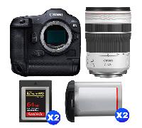 Fotocamera mirrorless Canon EOS R3 + RF 70-200mm f/4 L IS USM + 2 SanDisk 64GB Extreme PRO CFexpress Type B + 2 Canon LP-E19 + Ebook 20 consigli per foto che colpiscono - Nouvo