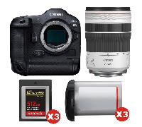 Fotocamera mirrorless Canon EOS R3 + RF 70-200mm f/4 L IS USM + 3 SanDisk 512GB Extreme PRO CFexpress Type B + 3 Canon LP-E19 + Ebook 20 consigli per foto che colpiscono - Nouvo