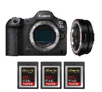 Fotocamera mirrorless Canon EOS R5 Mark II + EF-EOS R + 3 SanDisk 512GB Extreme PRO CFexpress Type B + Ebook 20 consigli per foto che colpiscono - Nouvo