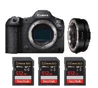 Fotocamera mirrorless Canon EOS R5 Mark II + EF-EOS R + 3 SanDisk 512GB Extreme PRO UHS-II + Ebook 20 consigli per foto che colpiscono - Nouvo