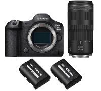 Fotocamera mirrorless Canon EOS R5 Mark II + RF 100-400mm f/5.6-8 IS USM + 2 Canon LP-E6P + Ebook 20 consigli per foto che colpiscono - Nouvo