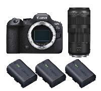 Fotocamera mirrorless Canon EOS R6 Mark II + RF 100-400mm f/5.6-8 IS USM + 3 Canon LP-E6NH + Ebook 20 consigli per foto che colpiscono - Nouvo