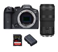 Fotocamera mirrorless Canon EOS R7 + RF 100-400mm IS + 1 SanDisk 128GB Extreme PRO UHS-II + 1 Canon LP-E6NH + Ebook 20 consigli per foto che colpiscono - Nouvo