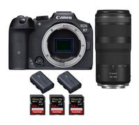 Fotocamera mirrorless Canon EOS R7 + RF 100-400mm IS + 3 SanDisk 64GB Extreme PRO UHS-II + 2 Canon LP-E6NH + Ebook 20 consigli per foto che colpiscono - Nouvo