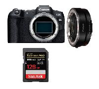 Fotocamera mirrorless Canon EOS R8 + EF-EOS R + 1 SanDisk 128GB Extreme PRO UHS-II + Ebook 20 consigli per foto che colpiscono - Nouvo