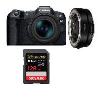 Fotocamera mirrorless Canon EOS R8 + RF 24-50mm IS STM + EF-EOS R + 1 SanDisk 128GB Extreme PRO UHS-II + Ebook 20 consigli per foto che colpiscono - Nouvo