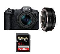 Fotocamera mirrorless Canon EOS R8 + RF 24-50mm IS STM + EF-EOS R + 1 SanDisk 64GB Extreme PRO UHS-II + Ebook 20 consigli per foto che colpiscono - Nouvo