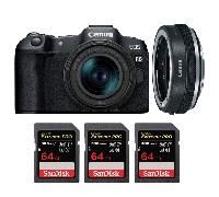 Fotocamera mirrorless Canon EOS R8 + RF 24-50mm IS STM + EF-EOS R Premium + 3 SanDisk 64GB Extreme PRO UHS-II + Ebook 20 consigli per foto che colpiscono - Nouvo