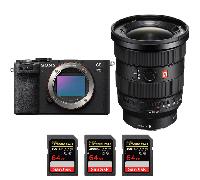 Fotocamera mirrorless Sony A7C II Noir + FE 16-35mm f/2.8 GM II + 3 SanDisk 64GB Extreme PRO UHS-II + Ebook 20 consigli per foto che colpiscono - Nouvo